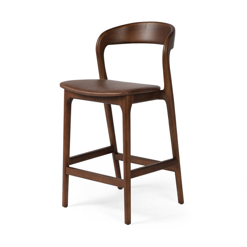 Amare Stool, Sonoma Coco Genuine Leather/Umber Ash, Counter Stool (26.5" Seat Height)