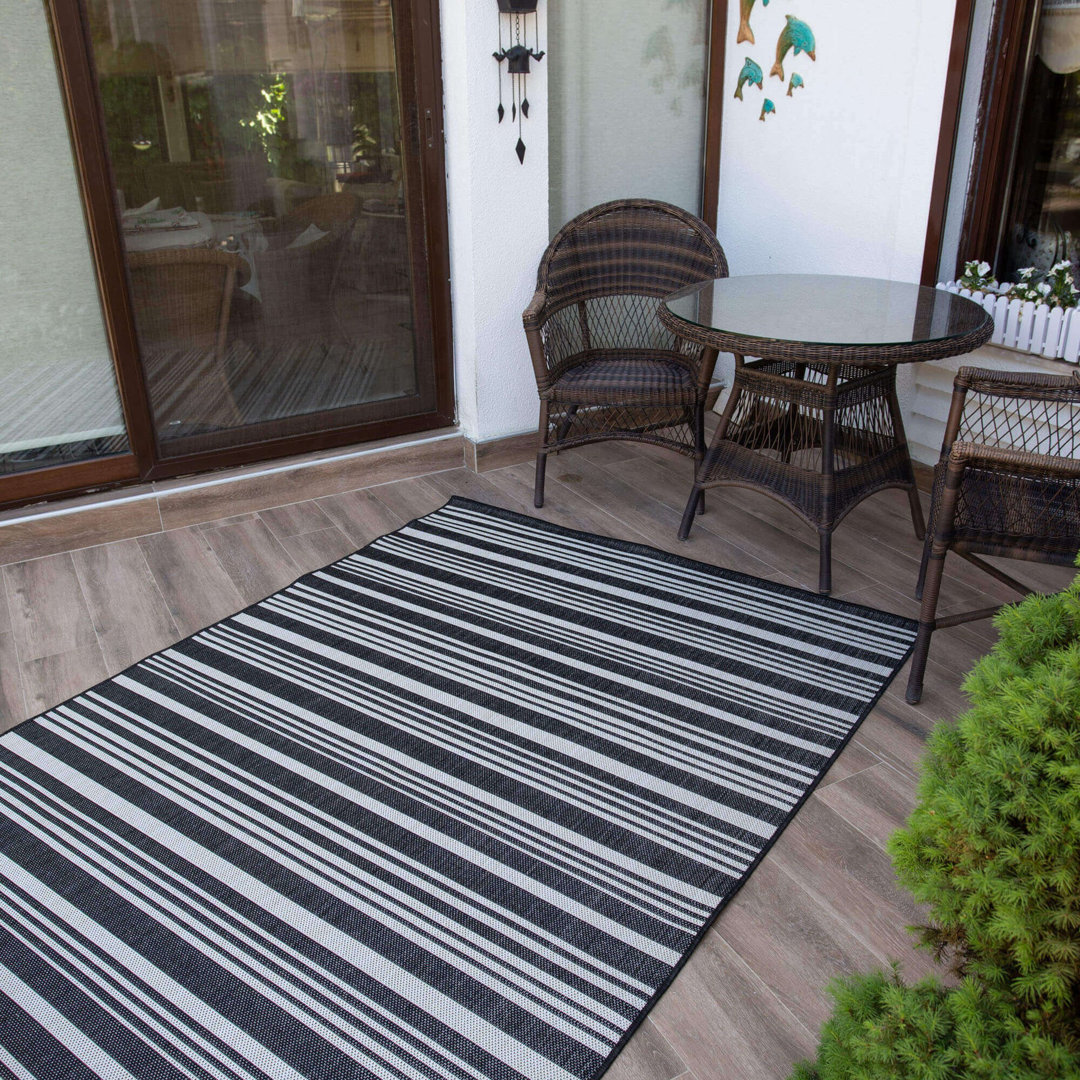 Ecology Collection Striped Indoor / Outdoor Area Rug