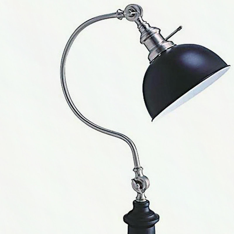 22"H SATIN NICKLE GOOD NECK TABLE LAMP