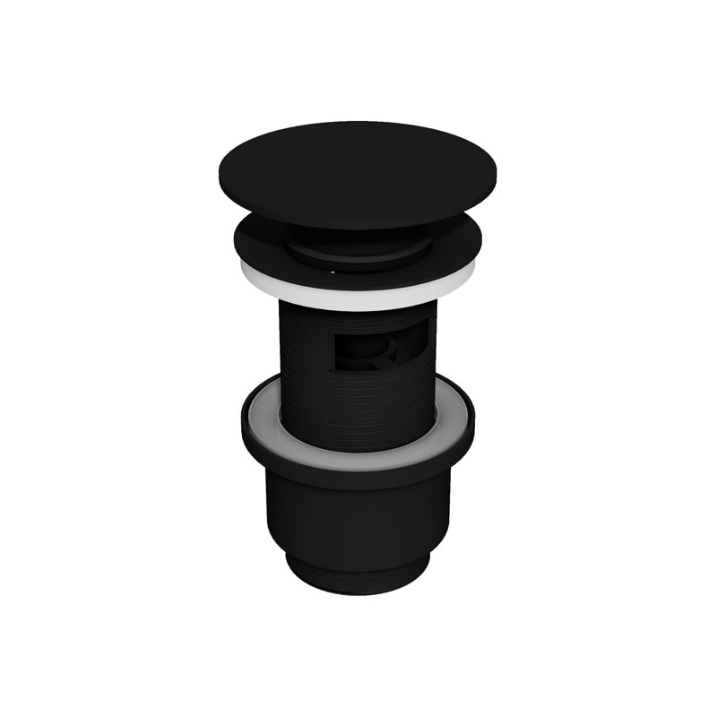 1.25" Pop-Up Bathroom Sink Drain with Overflow, Matte Black