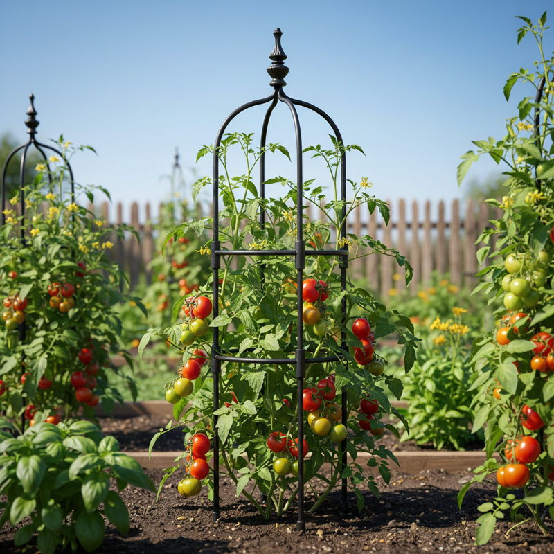 47,24 po Jardin Trellis plante grimpante Trellis Cages de soutien de jardin pour les plantes à fleurs Cadre de support d'escalade Treillis Diy Vines Pot plante support (acier inoxydable enduit de plastique)