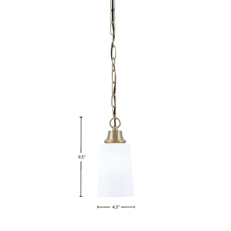 Luminaire suspendu Robinson en verre opale blanc H 4,5 po x l 6,5 po