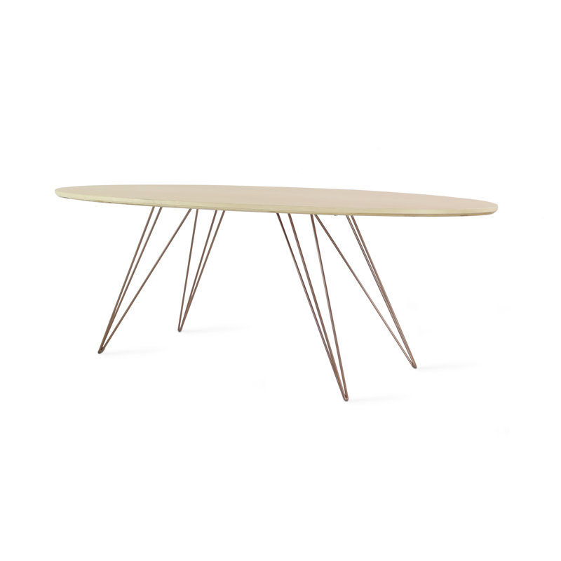 Williams Single Coffee Table, Rose Copper, 18" H x 23" W x 54" D, Maple