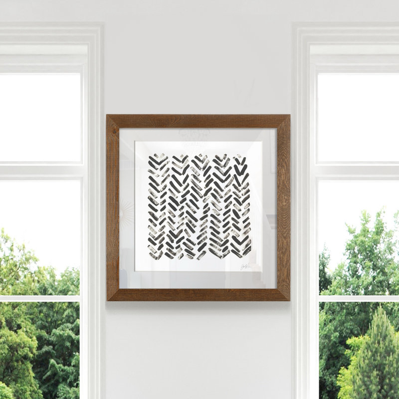 Mixed signaux VII-reproduction d’art sur papier encadrée, H 17 po x l 17 po x P 1,5 po, Érable encadré
