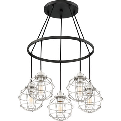 Cleland 5 - Light Dimmable Wagon Wheel Chandelier