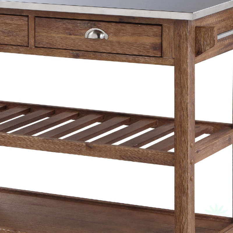 Corbi Kitchen Cart, Barnwood Wire-Brush