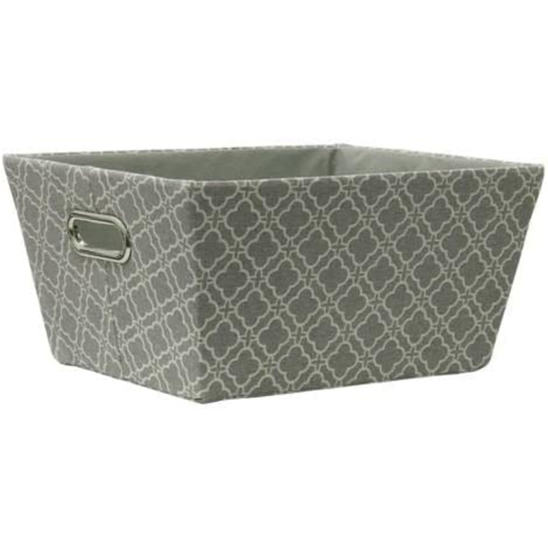 MantraRaj Rectangular Tapered Storage Basket Cardboard With Metal Handle Multipurpose Organiser Bin