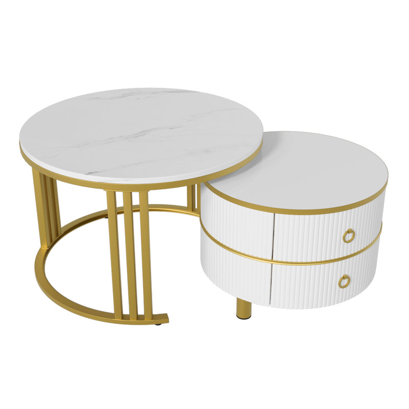 Coffee Table with Storage, White