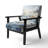 Beach Scandinavian Solitude III - Velvet Upholstered Coastal Arm Chair, Coastal Beach Accent Chair