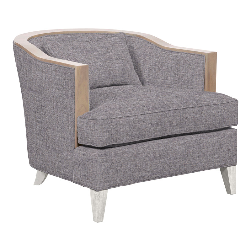Thom Filicia Home 32.5" Wide Barrel Chair, Casa Blanca, Nomad Slate Crypton® Chenille