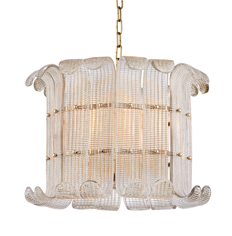 Brasher 8 - Light Chandelier, Aged Brass