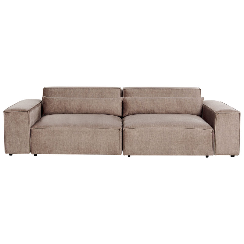 Netanya 2 Seater Sofa, Brown Polyester
