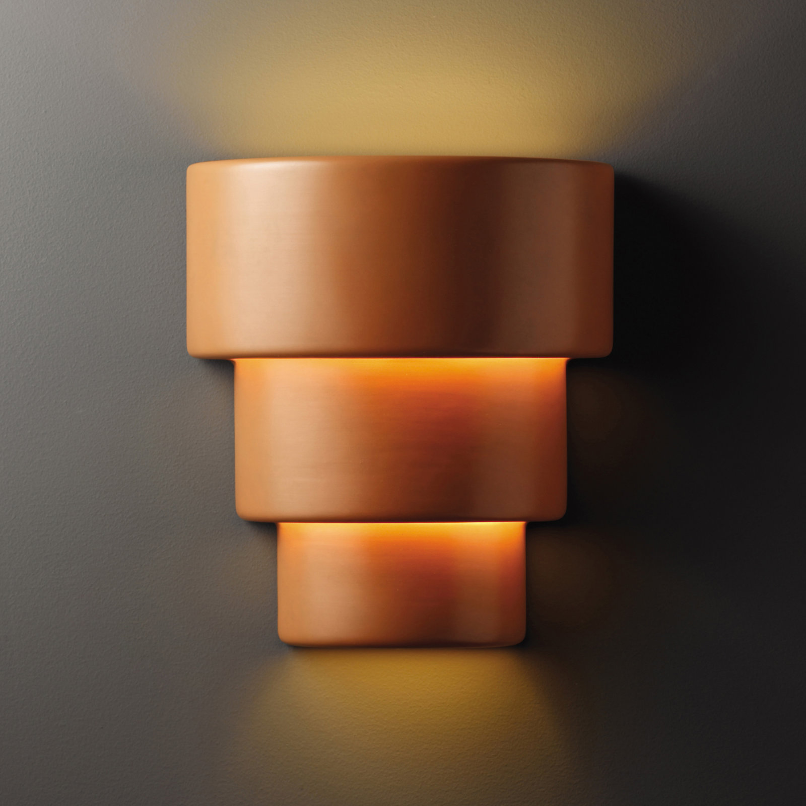 Alvera Ceramic Dimmable Flush Mounted Sconce, Bisque, 10.25" H x 10.75" W x 6.25" D, LED (Integrated)