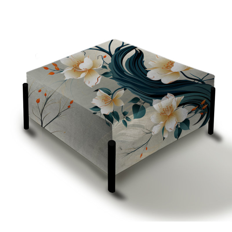 Grand repose-pieds carré Zen Elegance - Oriental