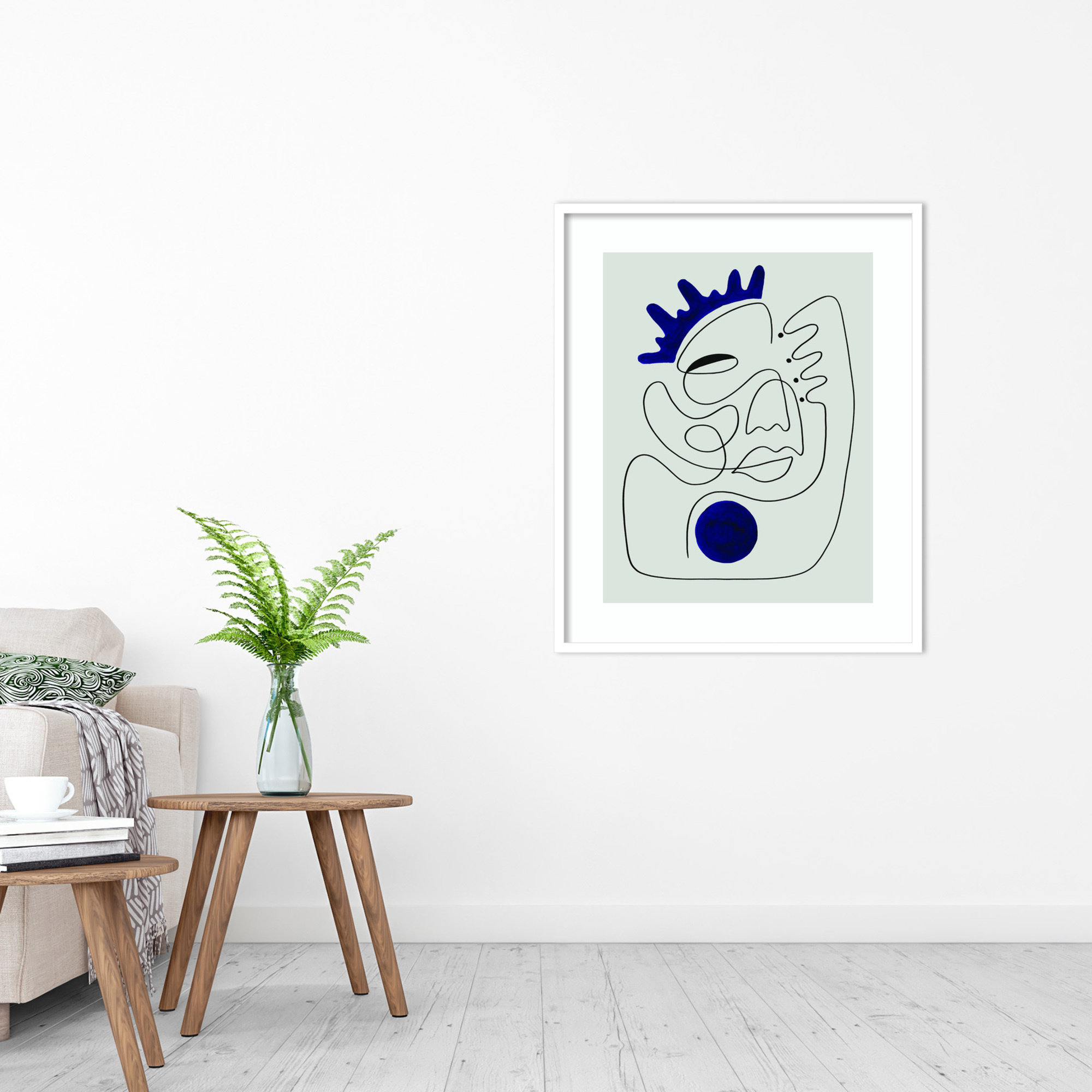 El Rey by Shatha Al Dafai, White Framed, 21.38" H x 17.38" W x 0.875" D