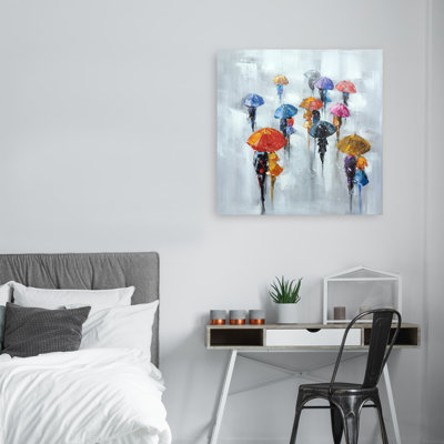«Rainy Days in the City II», peinture sur toile tendue
