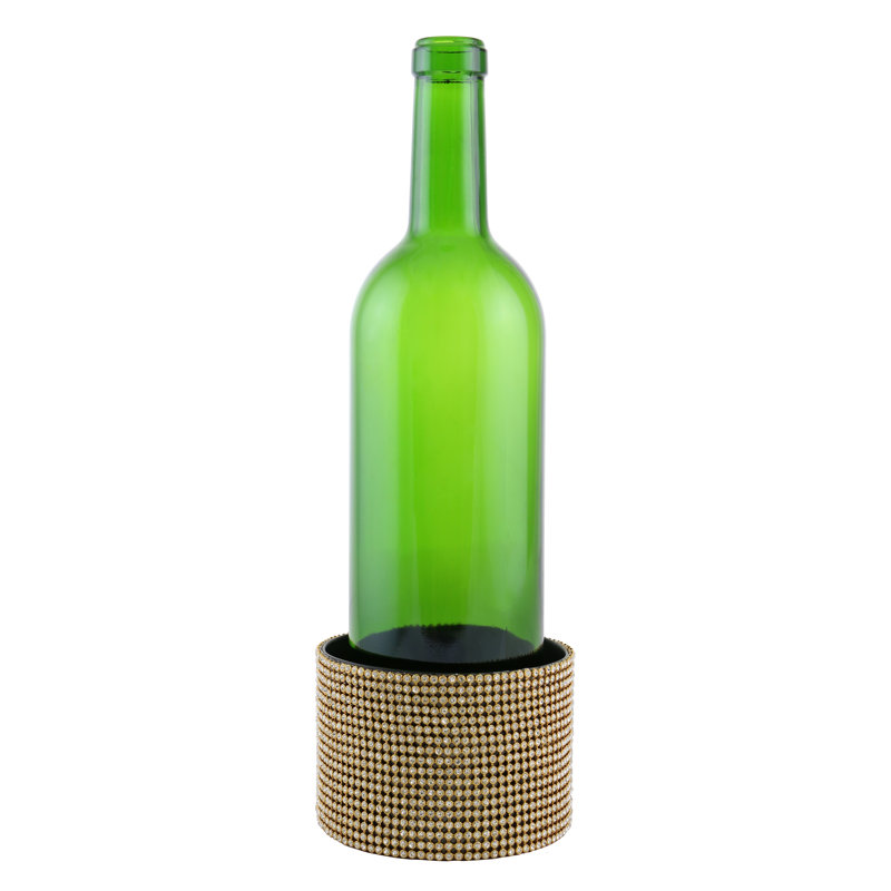 Sous-verre à vin décoré en métal/cristal surface protector