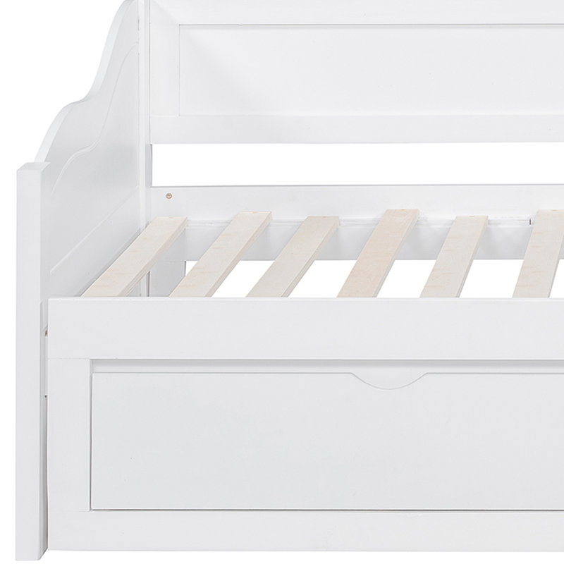 Lit de jour extensible en bois avec lit gigogne et tiroirs de rangement pour une solution de couchage polyvalente et multifonctionnelle dans la chambre d'amis