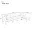 Canapé modulaire rembourré U-Style avec repose-pieds de rangement amovible et porte-gobelets cachés, parfait pour le salon et l'appartement