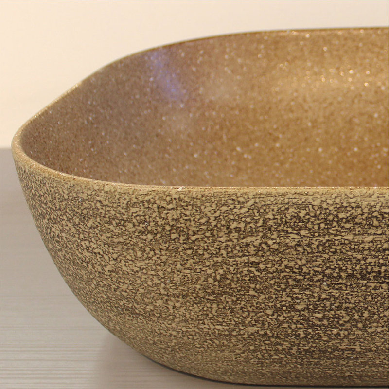 Dowell Ceramic Oval Vessel Sink, Golden Sand