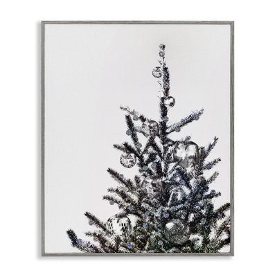 Arbre de Noël, boules disco, estampe numérique par Victoria Barnes