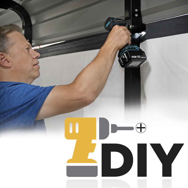 Charcoal Steel Carport Enclosure Kit for 7-9 ft Models