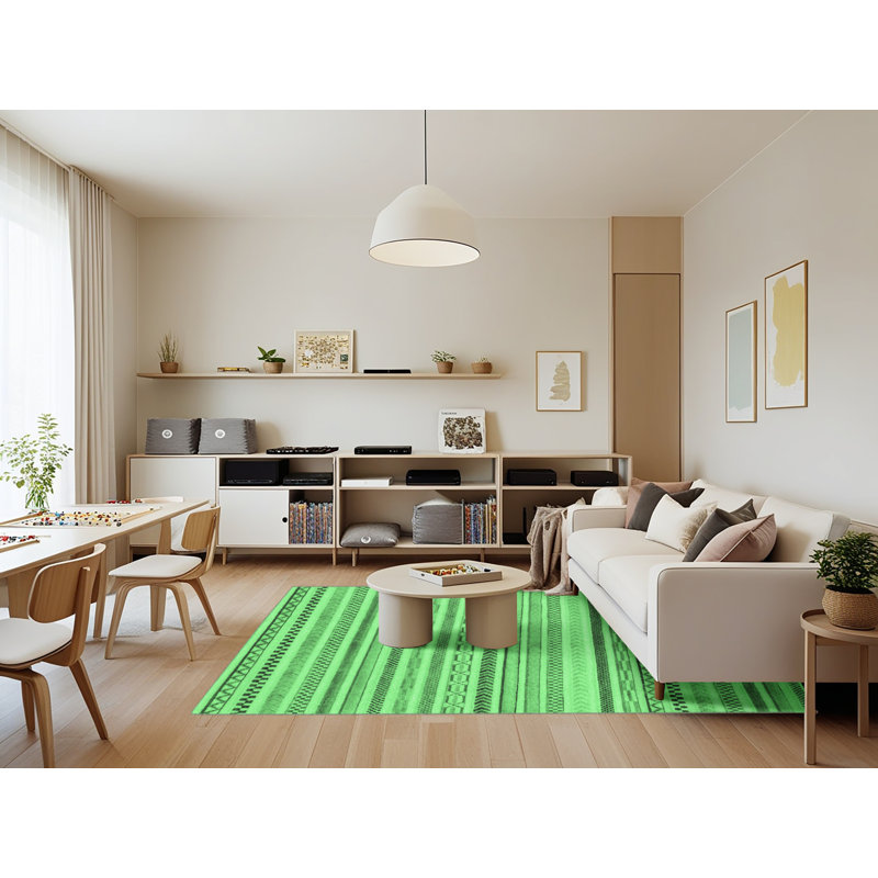 Kerlyn Washable Geometric Indoor Rug, Rectangle 7' x 9'