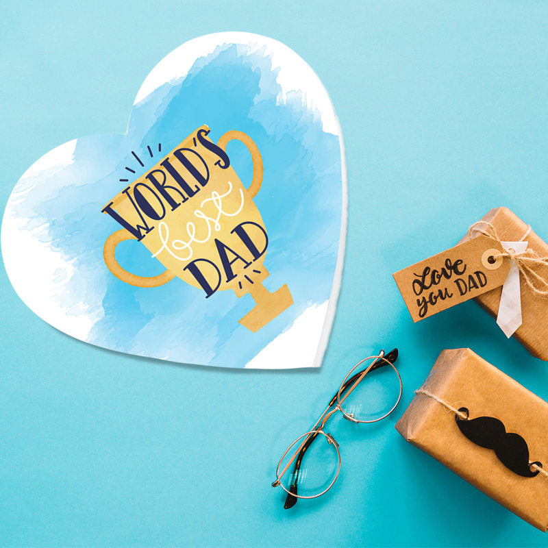 1 Piece Disposable Paper Plastic Cardboard Father's Day Card Box Disposable Party Supplies for 1 Guests