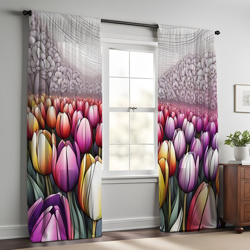 Paire de rideaux semi-transparents Elfar, L 40 po x L 61 po