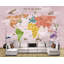 Adhésif mural carte du monde colorée et montgolfière Exley-1993804495