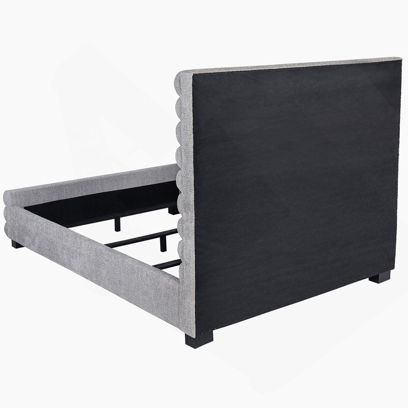 Grand lit tapissier gris