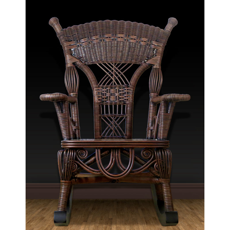 Deas Kid's Wicker Rocking Chair, Brownwash