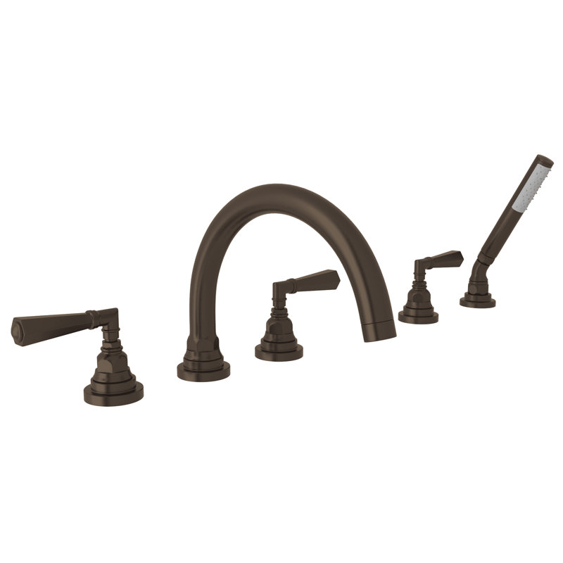 San Giovanni 5-Hole Deck Mount Tub Filler, Tuscan Brass, Level