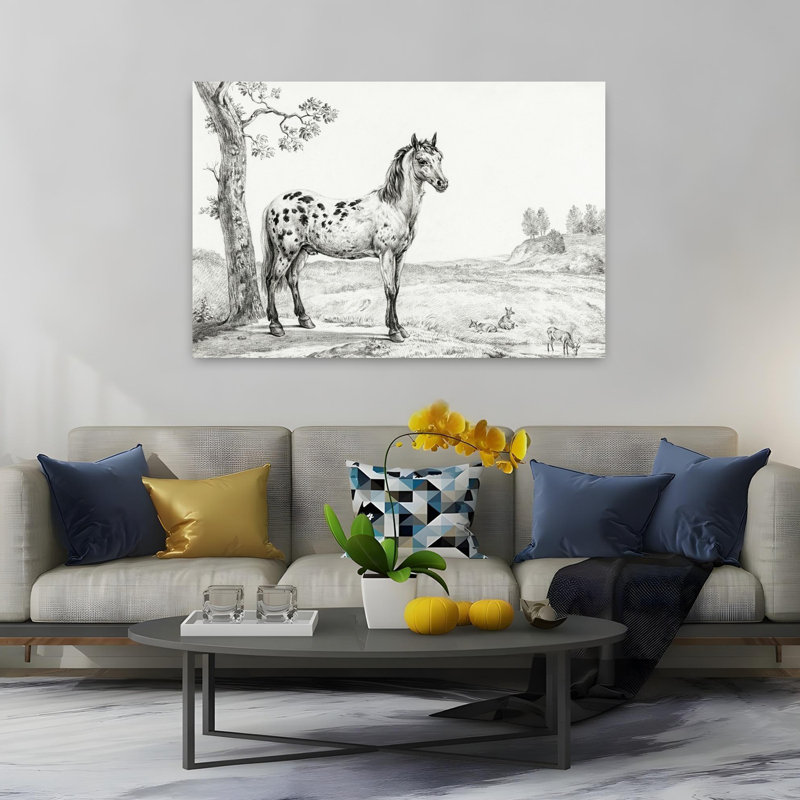 Art mural cheval rétro classique, H 60 po x l 40 po