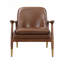 Fauteuil d'appoint Mid-Century confortable avec structure en bois robuste et siège rembourré