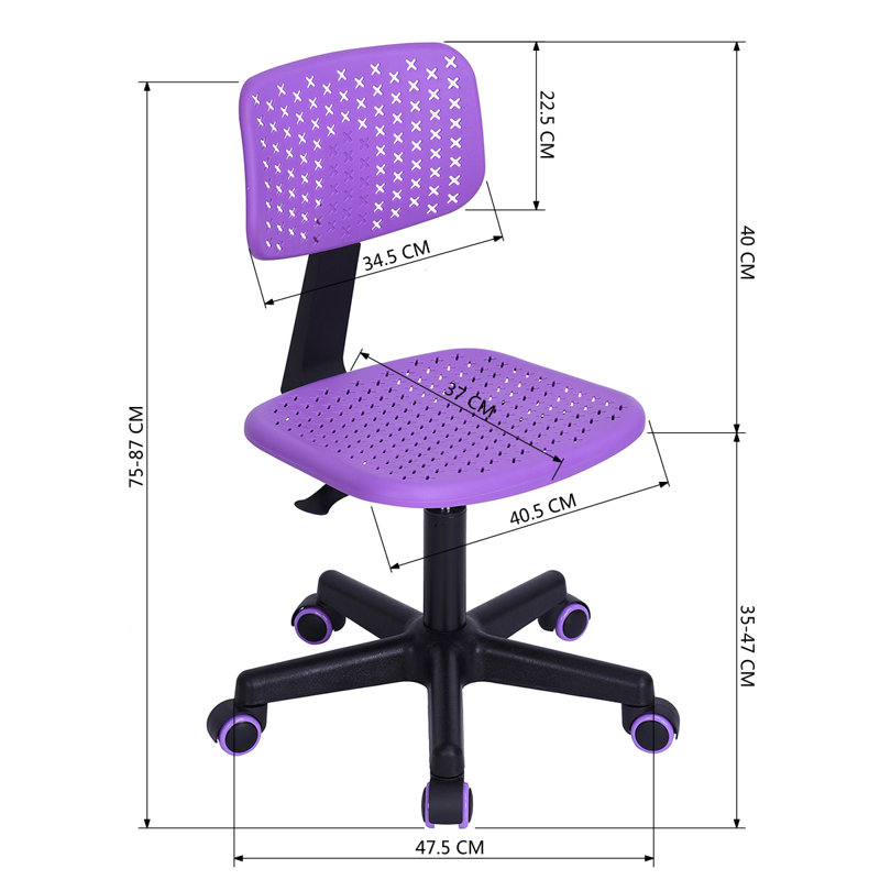 Sophia Desk Chair, Purple
