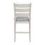 Chaises à hauteur de comptoir de 2 avec design blanc antique, siège gris confortable, dossier, structure en bois, pour îlot de cuisine, finition à assembler, salle à manger,