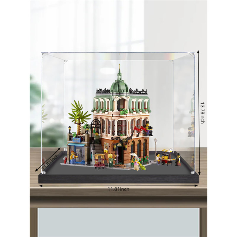 Acrylic Display Box, Black/Clear, 13.78" H x 11.81" W x 11.81" D