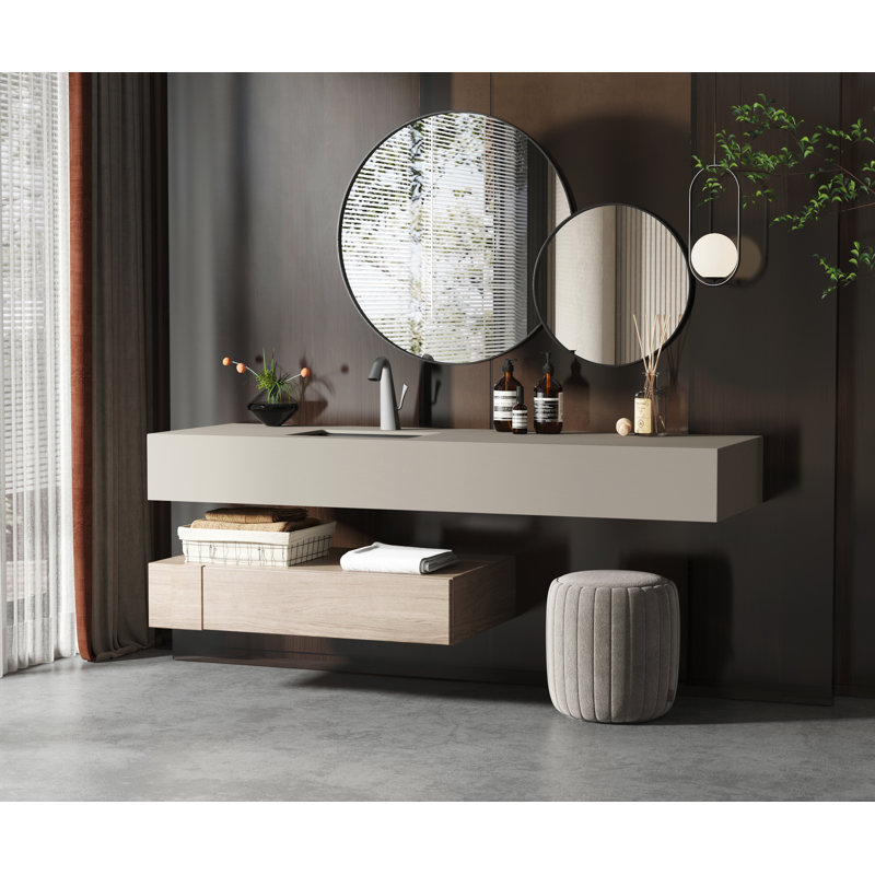 Meuble-lavabo pour salle de bain MEJE, Noir mat