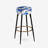 Ensemble de 2 tabourets de bar de style Renaissance victorienne bleu cobalt