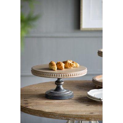 D14x7.5" Wooden Display Stand With Beaded Trim