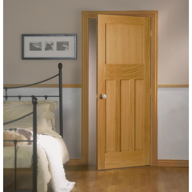 DX 30s Style Unfinished Oak Internal Door, 198.1 cm H x 68.6 cm W x 3.5 cm D