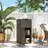 Outsunny Outdoor Towel Rack & Pool Storage 24" x 24" x 47" Dark Brown | Cabinet/Hot Tub Accessory Storage, PE Rattan Cabinet, Basket Drawer, Poolside, Spa-98213535