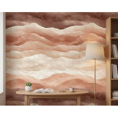 Abstract Landscape Wallpaper Earth Tones Removable Modern Wall Double Roll