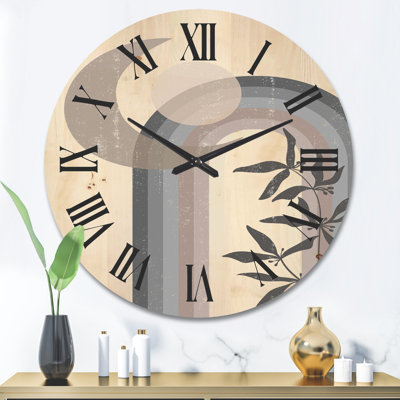Horloge murale abstraite soleil et lune