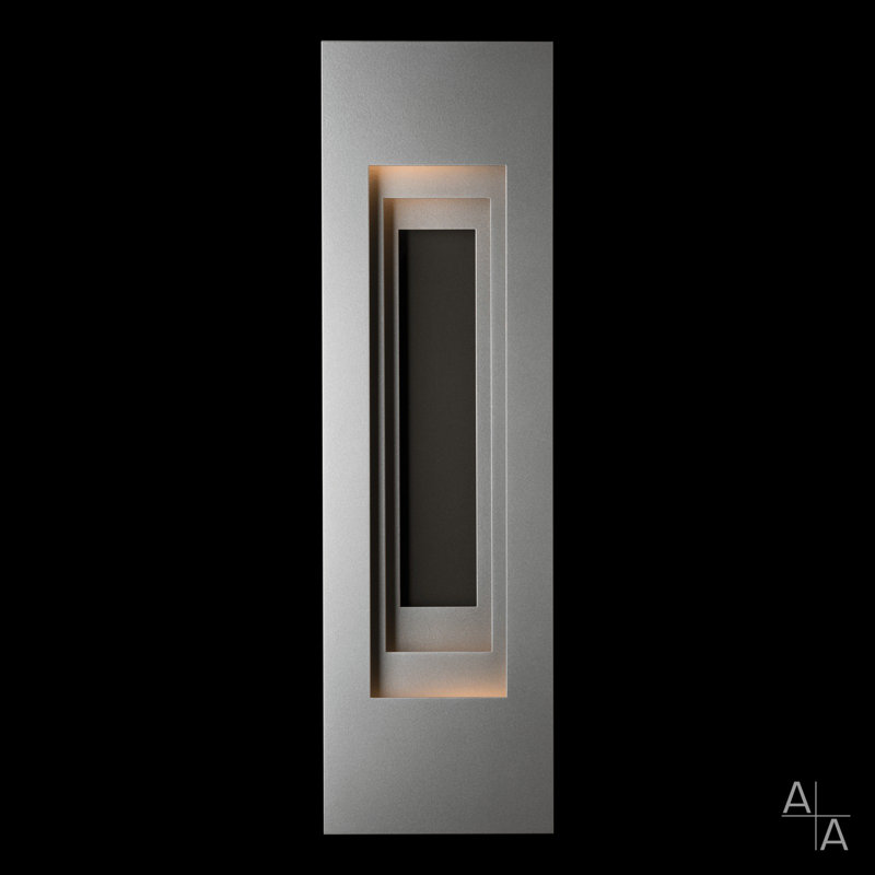 Procession Aluminum Outdoor Flush Mount, 27.5" H x 8" W x 3.9" D, Coastal Black, Coastal Natural Iron