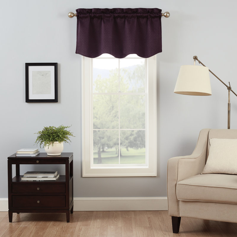 Scalloped Window Valance, 21" L x 42" W, Charcoal
