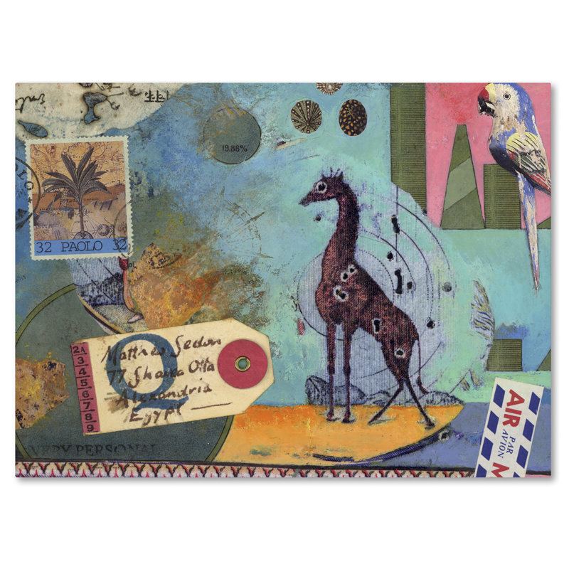 "Kaeya Giraffe" par Nick Bantock, impression sur toile tendue, H 24 po x l 32 po x P 2 po