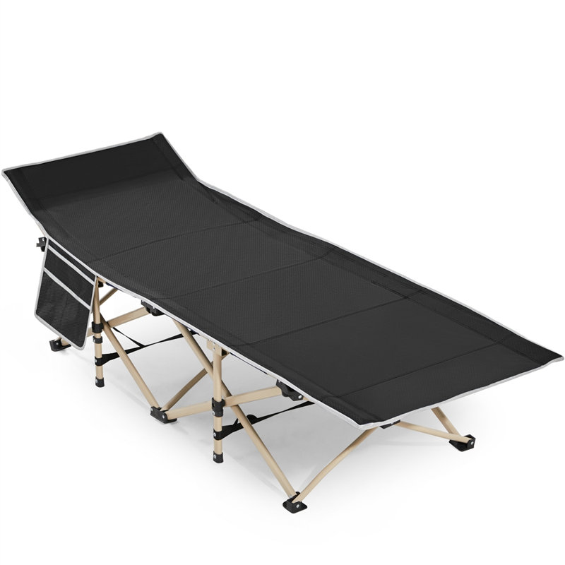 Lit de camp pliant portatif, Noir