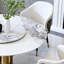 Table de salle à manger ronde 59 po 59 po avec plateau tournant à 360 °, plateau en pierre frittée résistant aux taches et à la chaleur, design minimaliste moderne pour la cuisine, la salle à manger et les espaces compacts (8 chaises)-1531661099